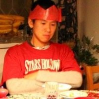 Site author Rich in his Stars Hollow t-shirt at Christmas dinner