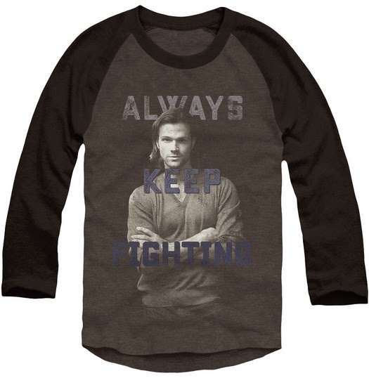A long-sleeved tee emblazoned with an image of Jared and the words ALWAYS KEEP FIGHTING