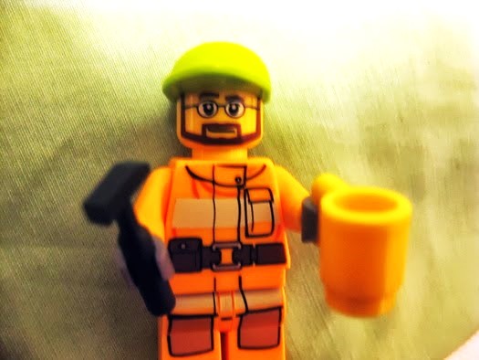 A bearded Lego builder mini figurine