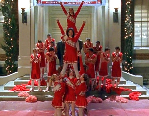 Lane on the cheerleader pyramid